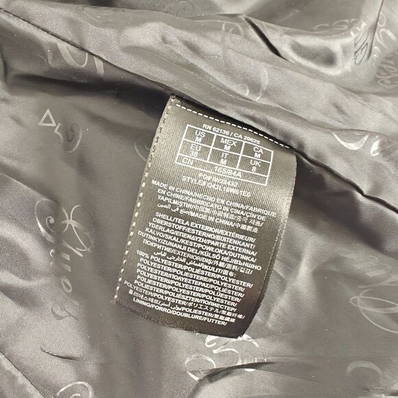 Guess Quilted Button Up High Collar Black Vest With Belt Size M Y2K Glam Rock - Picture 9 of 9